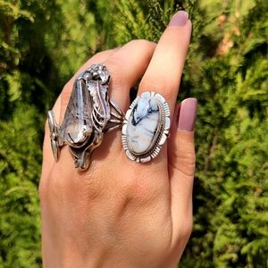 White Buffalo turquoise ring